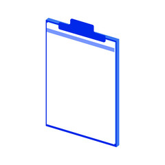 Vector format notepad icon in blue color.