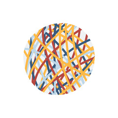 Colorful yarn ball for cat in cartoon flat style. vector illustration of kitten toy isolated on white background