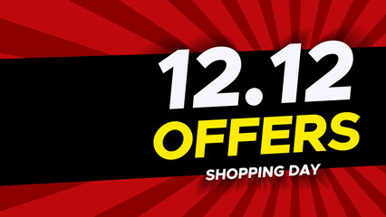 12.12 Shopping day sale poster or flyer design. 12.12 Crazy sales online. EPS 10