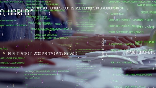 Conceptual programming and coding of future software . 3D render computer graphic .