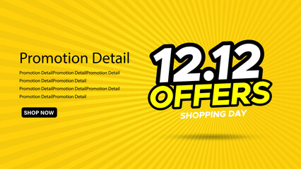 12.12 Shopping day sale poster or flyer design. 12.12 Crazy sales online. EPS 10