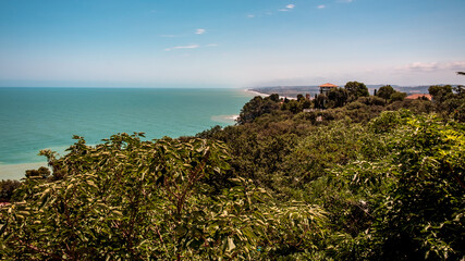 The beautiful sea of Sirolo in Conero after a big storm, Ancona province, Marche region.