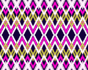 Ikat Abstract ethnic geometric silk tribal motif Aztec patterns colorful design for background, wallpaper, clothing, wrapping, fabric, home appliances, carpet, Vector illustration.