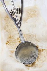 Closeup sooper in Lemon ice cream.