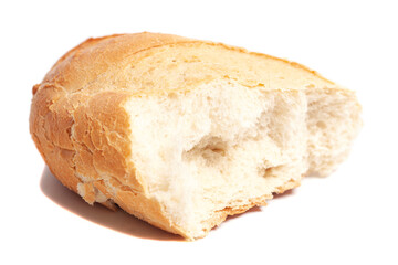 Broken white bread isolated on white