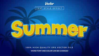 Obraz premium Editable Text Effect, summer Text Style