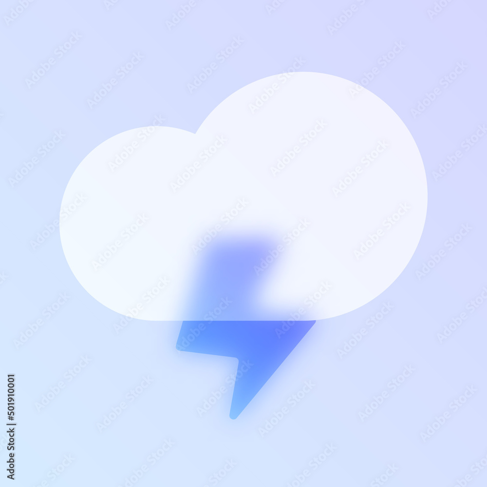 Poster thunderstorm weather glass morphism trendy style icon. thunderstorm transparent glass color vector i