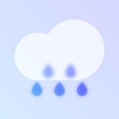 rain weather glass morphism trendy style icon. rain transparent glass color vector icon with blur and purple gradient. for web and ui design, mobile apps and promo business polygraphy