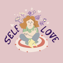 self love appreciation vector illustration