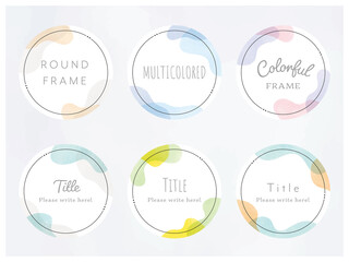 水彩のラウンドフレーム