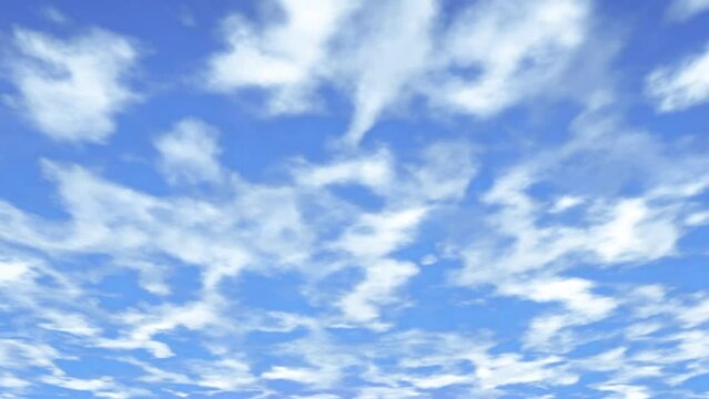 blauer Himmel mit schnell ziehenden Wolken, wechselnde Bew&ouml;lkung, endlos