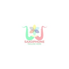 vector saxophone and matcha leaves for business logos and brands