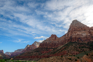 Zion National Park on a blue sunny day.