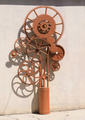 vintage iron mechanism with gears