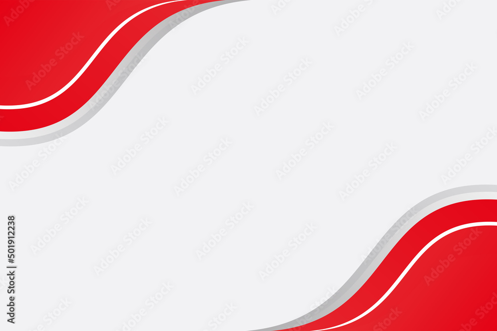 Poster red wavy element design template vector, red flowing corner background