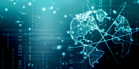 2d illustration world map abstract background
