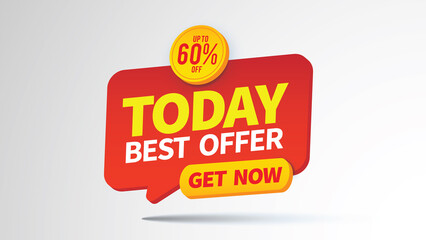3d elegant promotion banner for promote your business and offer. TODAY BEST OFFER.