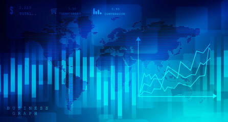 2d rendering Stock market online business concept. business Graph 
