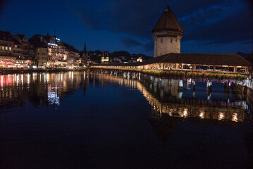 Fototapeta na wymiar Old bridge in Lucerne Switzerland