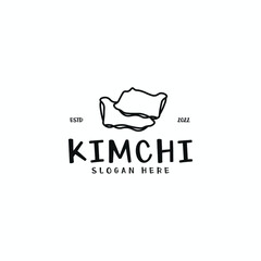 outline vegan kimchi icon logo vector design illustration. simple kimchi logo icon vector design template isolated on white background. 
