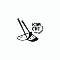 Korean food logo vector design template. Silhouette Kimchi logo design vector concept ideas inspiration with modern, luxury, simple and minimalist styles isolated on white background. 