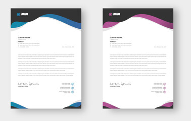 corporate modern business letterhead design template with purple and blue colors. creative modern letterhead design template for your project. letter head, letterhead, business letterhead design.