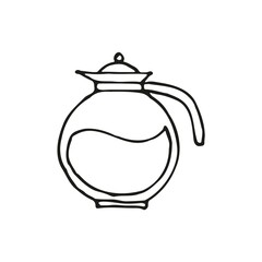 Large set of hand drawn coffee doodles: drinks, desserts, beans and other related objects. Vector sketch illustration.