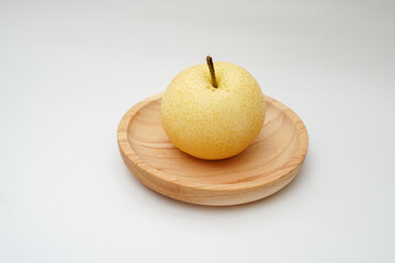 Fresh pear fruits isolated on white background