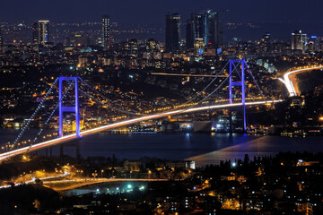 Fototapeta na wymiar Istanbul Bosphorus Bridge night view