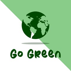 Go Green Logo Design, Vector Illustration and Text, Simple Design
Description