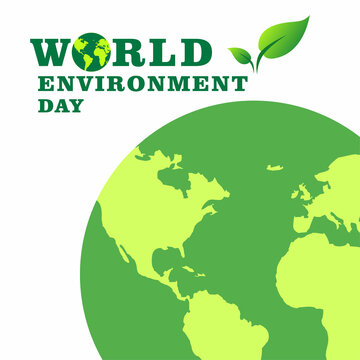 World Environment Day, Green Vector Design, Vector Illustration And Text