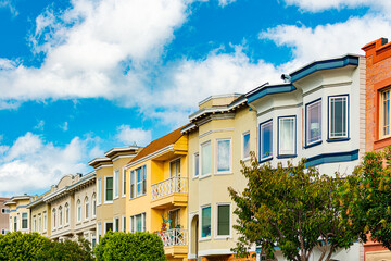 Fototapeta na wymiar Old houses in San Francisco, California