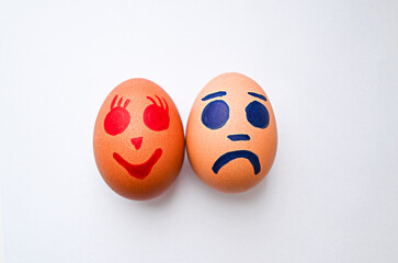 eggs with different emotions as a concept