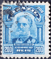 BRAZIL - CIRCA 1906 : a postage stamp from BRAZIL, showing a portrait of Manuel Deodoro da Fonseca,...