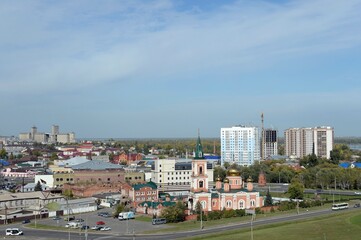 Obraz premium View of the city of Barnaul from the Nagorny Park