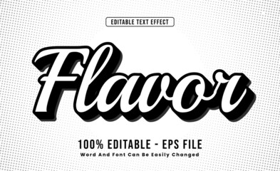 Editable Text Effects Flavor Words and fonts can be changed