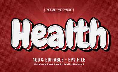 Editable Text Effects Health Words and fonts can be changed