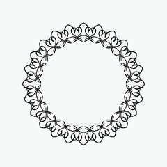 Circle greek frame. Round meander border. Decoration element pattern. Vector illustration isolated on white background