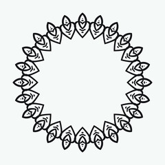 Circle greek frame. Round meander border. Decoration element pattern. Vector illustration isolated on white background
