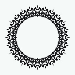 Circle greek frame. Round meander border. Decoration element pattern. Vector illustration isolated on white background