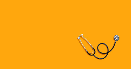 Stethoscope - healthcare and medicine theme - flat lay