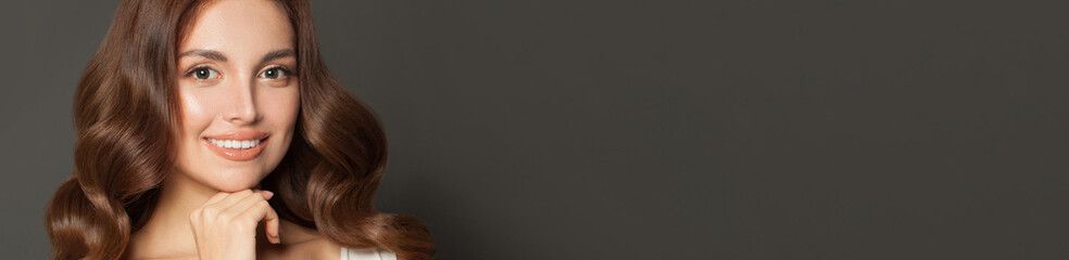 Obraz premium Beauty portrait of female face with natural clean skin