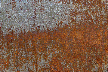bright rust texture on a sheet of metal. background, raw metal, orange rust
