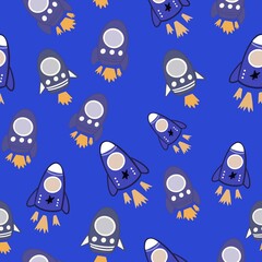 seamless pattern with spaceship