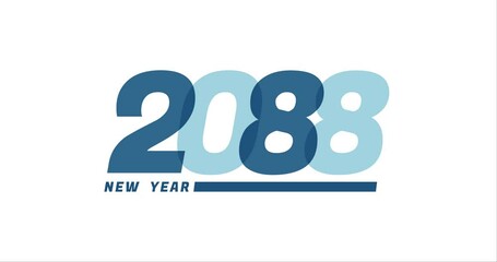 2088 animation Isolated on white background, 2088 new year design template