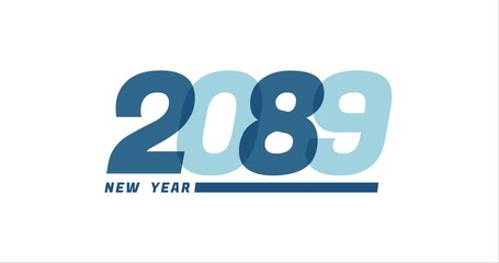 2089 animation Isolated on white background, 2089 new year design template