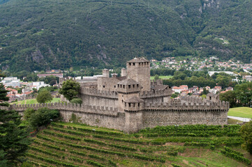 Fototapeta na wymiar Bellinzona Castle, Switzerland - old stone castle accessible to tourists