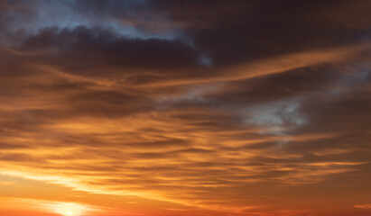Naklejka na ściany i meble orange sunrise sunset sky replacement