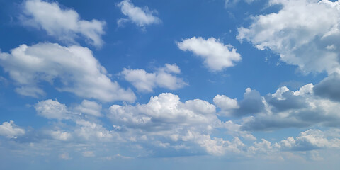 Naklejka na ściany i meble puffy clouds blue sky sky replacement