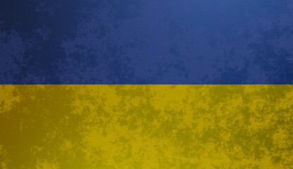 Grunged Ukraine Flag 3D Render